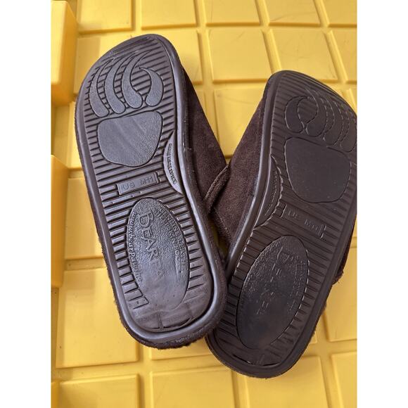 Bearpaw Slippers Brown Suede Leather Sheepskin Slip On Men's 11 Cozy Comfy - Picture 2 of 5